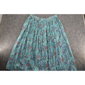 Studio Collection Womens S Turquoise Ikat Cotton Crinkle Gauze Midi Skirt